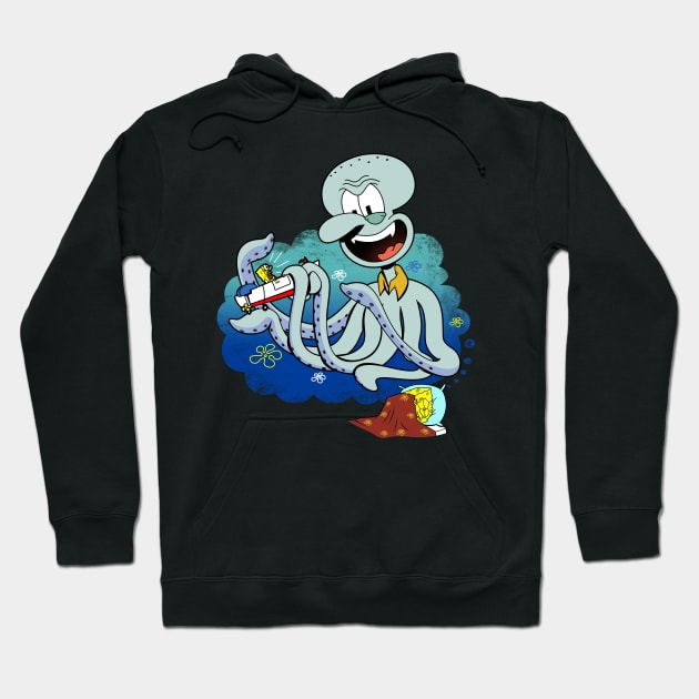 Funny Cute Horror Scary Kraken Nightmare Cartoon Hoodie by BoggsNicolas